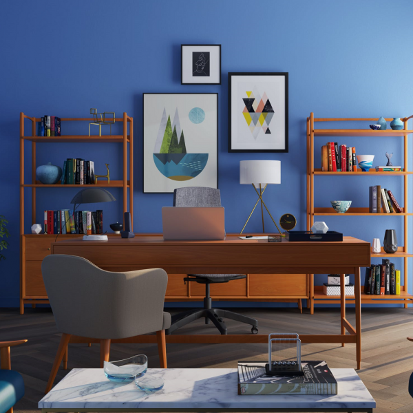 kantoor met houten vloer